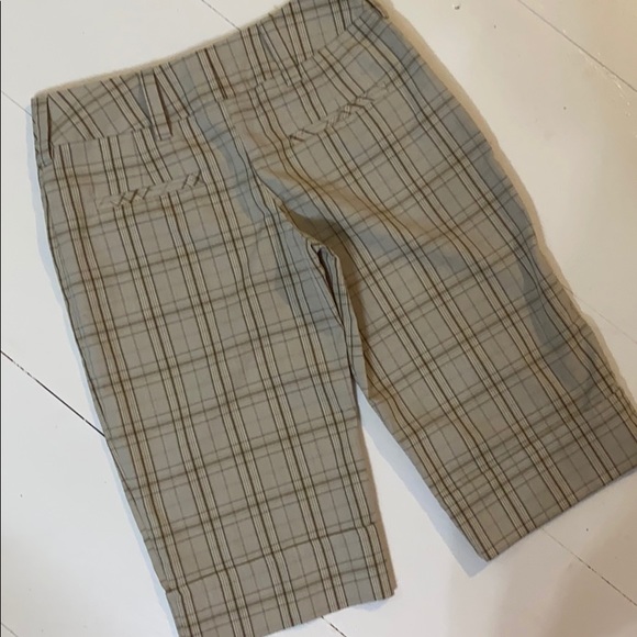 Plaid Cropped Capri Pants Size 5 Khaki - Picture 3 of 8